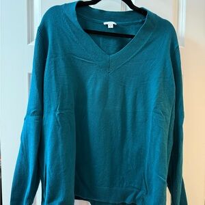 J. Jill Teal V-Neck Sweater